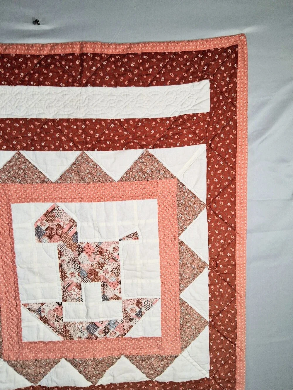 Cute Hand-made 42×30 Celtic Stitch Lightweight Wall Hanging/Baby Blanket/Quilt